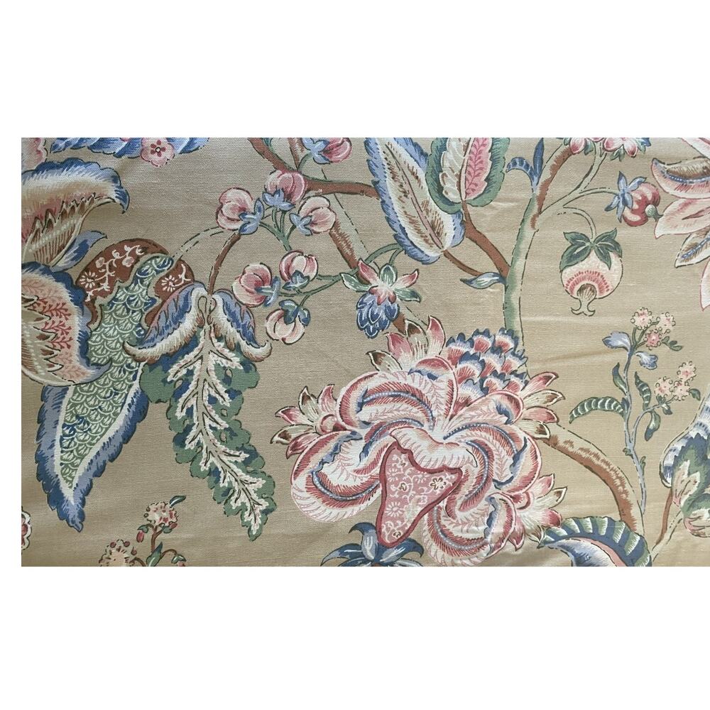 Vintage Jay Yang Floral Upholstery Fabric Drape Curtain 2 Yards 56" 'Jaipur'